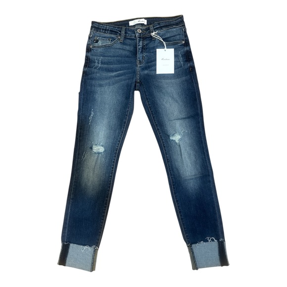 KanCan Denim - KanCan Dark Blue Distressed Ankle Jeans
